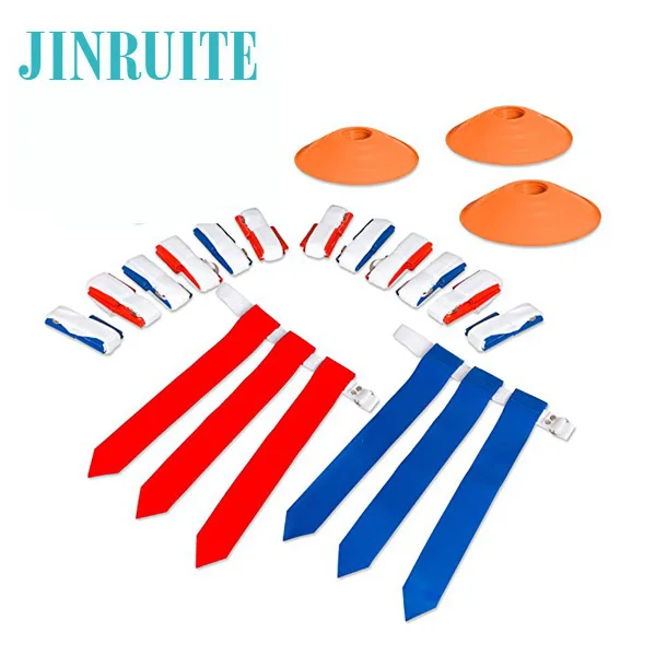 Flag Football Set & Referee Kit 10 Player 10 Belts 20 Flags 6 Large Cones 1 PVC Bag