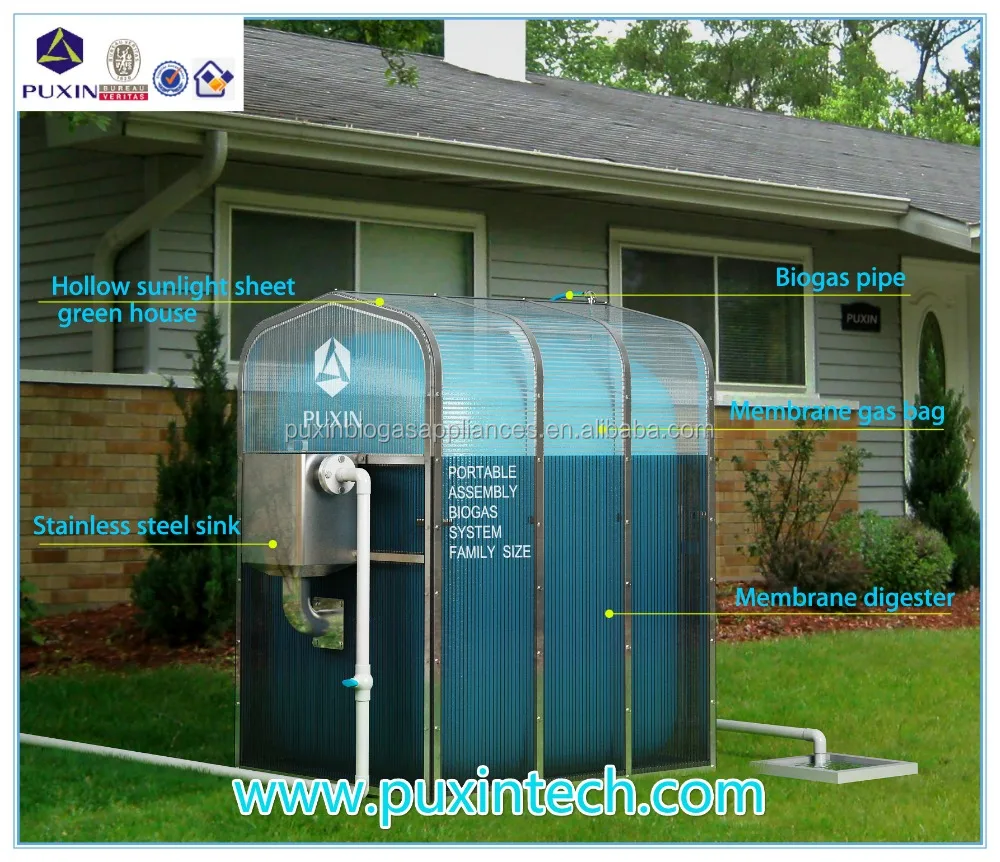 China Puxin Portable Assembled Soft PVC Biogas Plant to Get Biogas for Electricity
