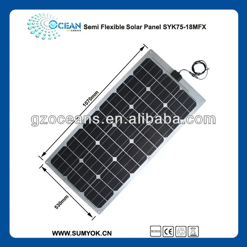 
Guangzhou Oceansolar Flexible mono solar panel 75w 