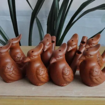 Hot sales plain color music water bird whistle Ceramic bird whistles for promotion