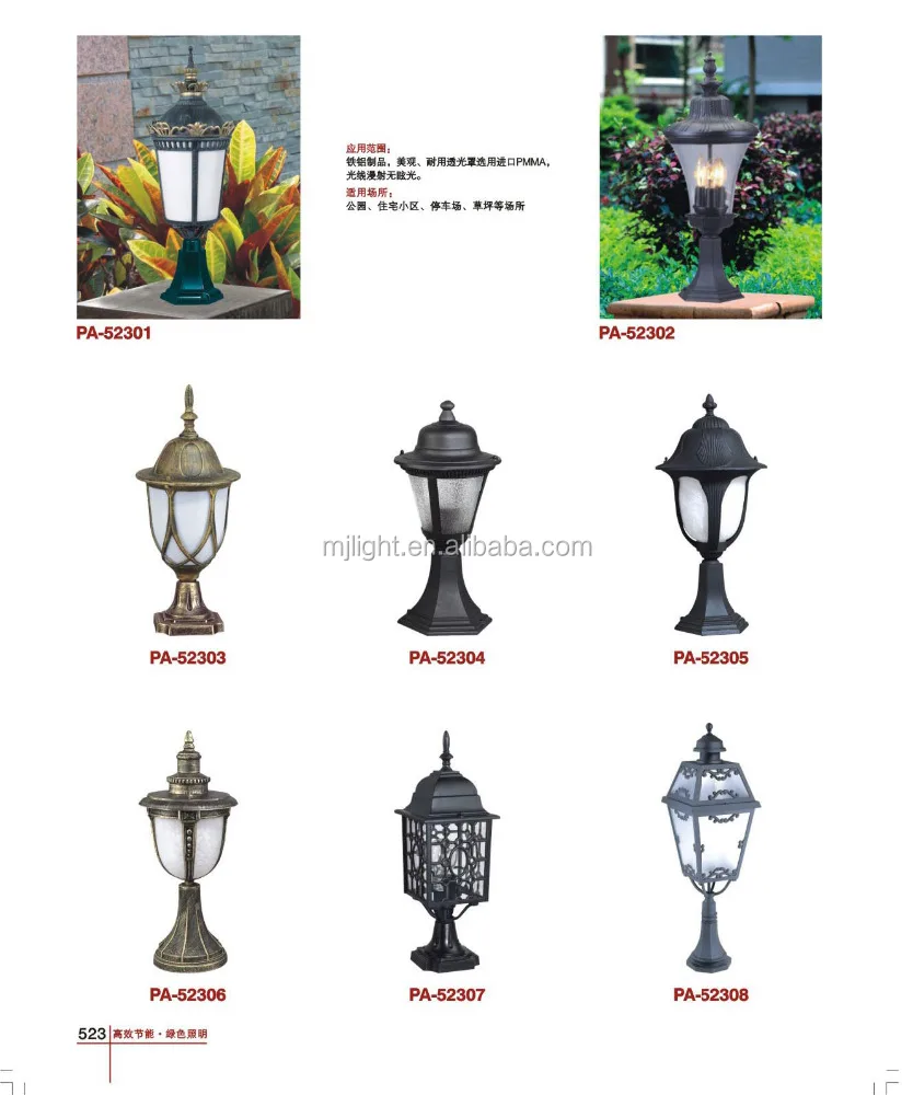 Outdoor Antique Garden Pillar Fence Lamp Post Gate Light