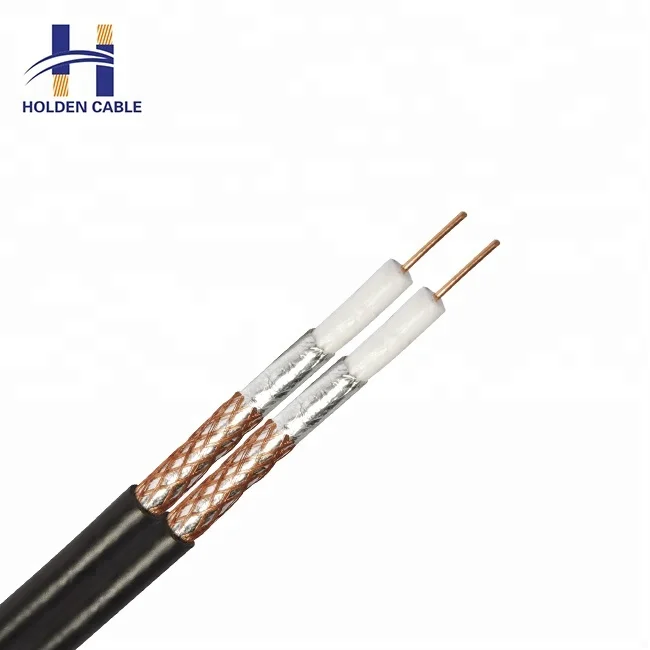 Custom coax cables with power, long double coax cable