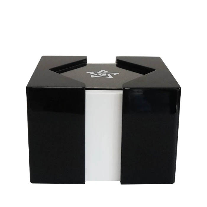 Transparent clamshell wooden watch box, black unique design luxury watch box