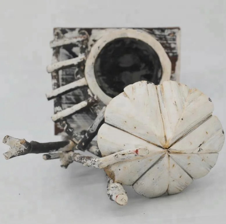 Handmade natural wooden bird cage outdoor