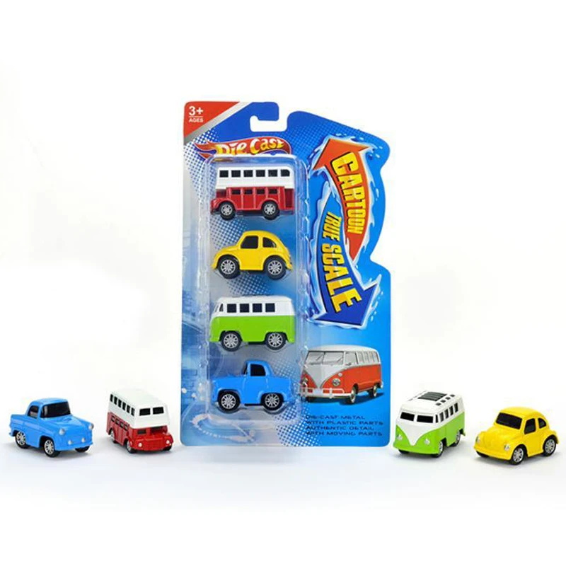 4PCS metal alloy pull back toy diecast model car for kids