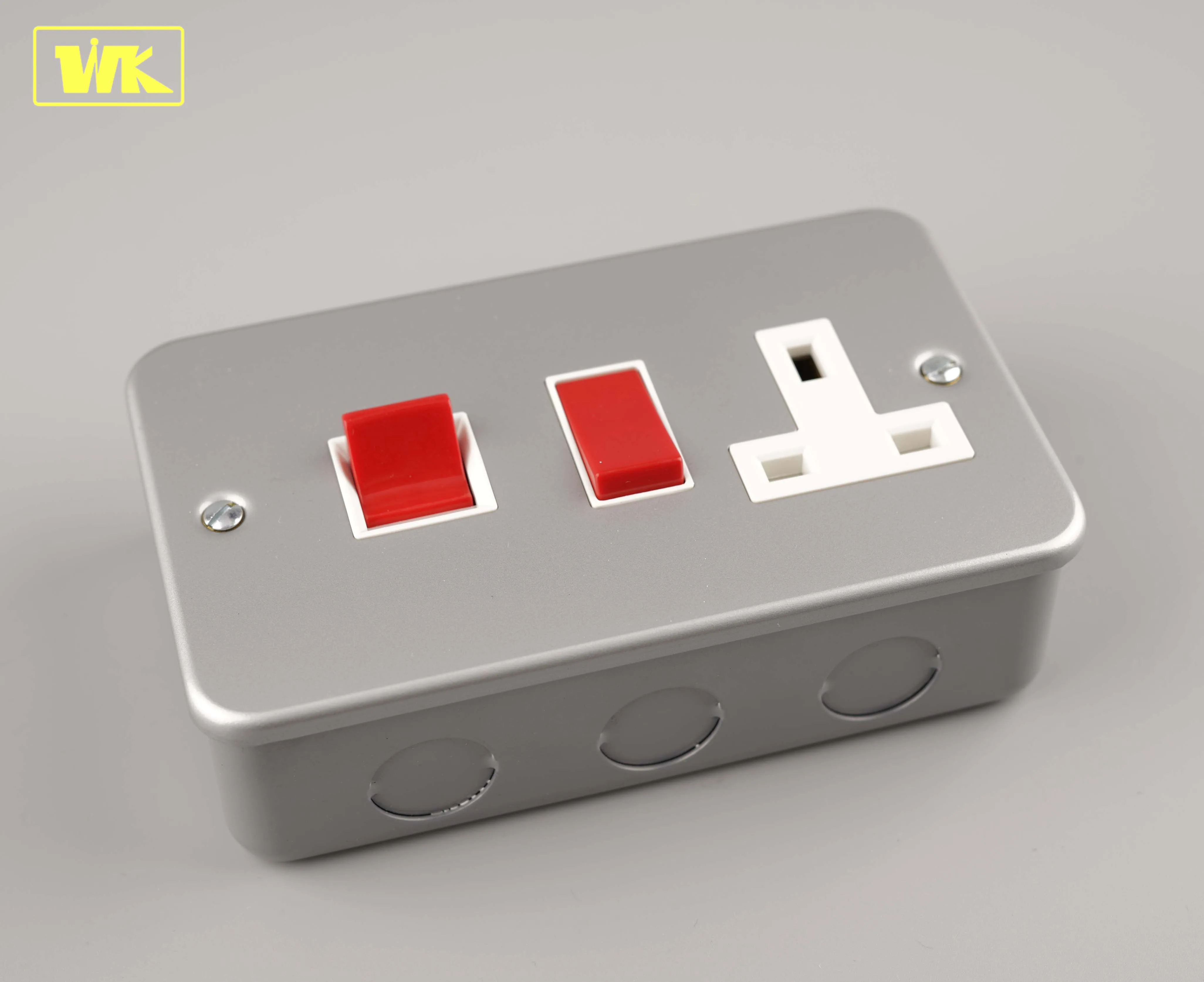 WK Metal Clad 45A 1 Gang Cooker Switch Socket Kitchen Wall Switch