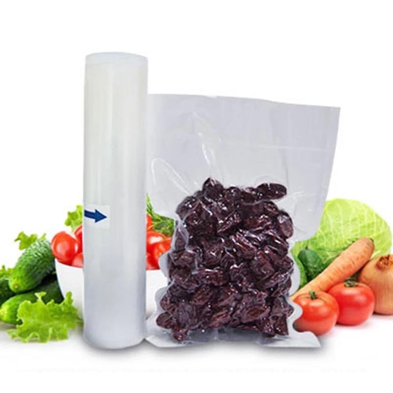 Textured Embossed Vacuum Sealer Food Grade Saver Packaging Roll Bag Nylon Custom Heat Seal OEM Transparent Pa Pe Storage Plastic