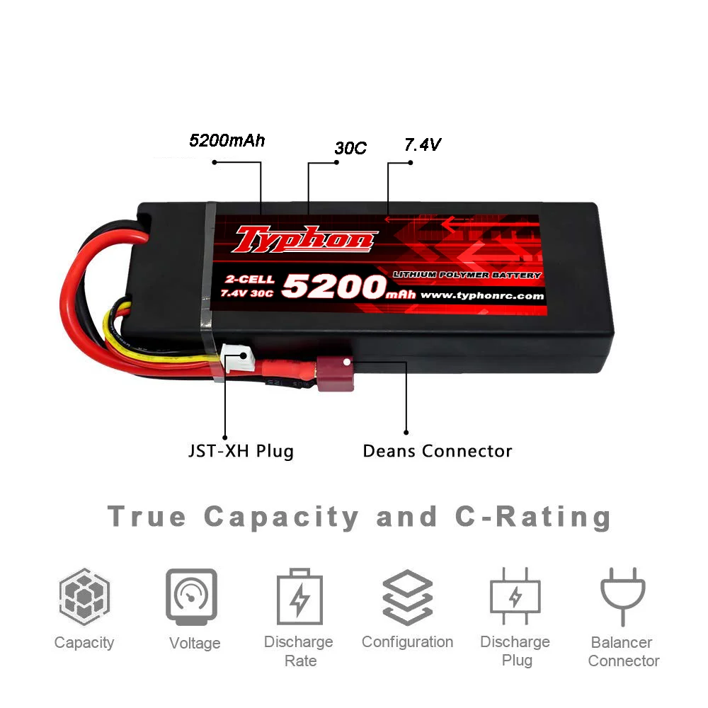 7 4 V 4500mAh 35C 70C 2S LiPo аккумулятор HardCase с T разъемом Deans для радиоуправляемого автомобиля Losi Traxxas Slash Багги команда