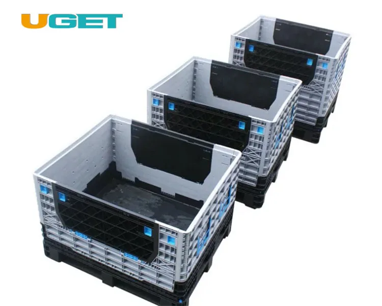 Large Folding Plastic Pallet Container Bin For Fruit And Vegetables Plastic Pallet Box With lid