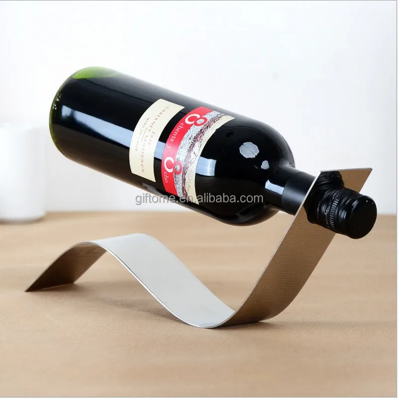 S type Red Wine Rack Stainless Steel Home Office Bar Decor Barware Bar Accessories Single Wine Bottle Holder Shelf