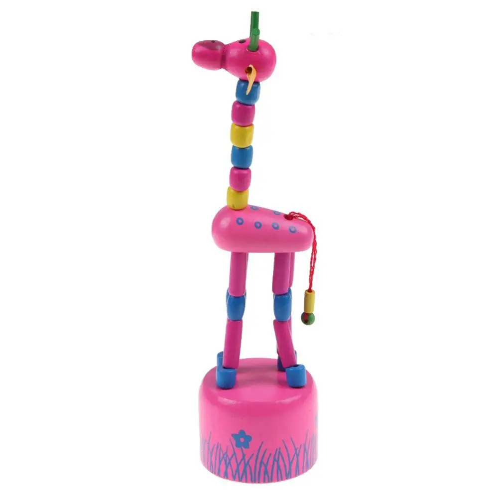 kids intelligence dancing stand giraffe wooden toy