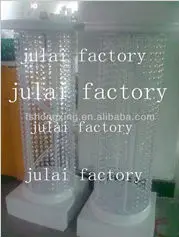 Custom-made big white wedding mandap backdrop with crystal hanging