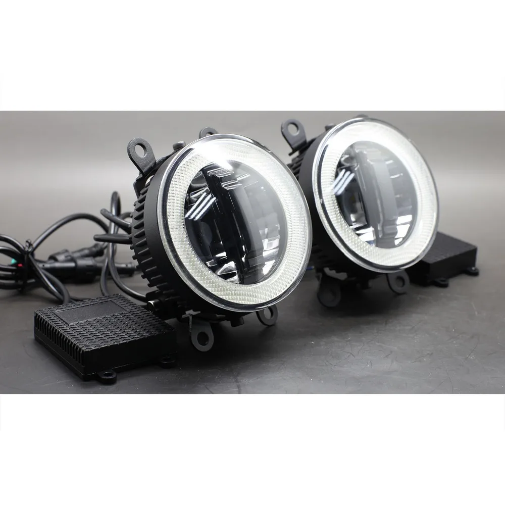 Последним супер яркий СВЕТОДИОДНЫЙ ПРОТИВОТУМАННАЯ ФАРА с angel eye кольцо с светодиодными фарами дневного света DRL