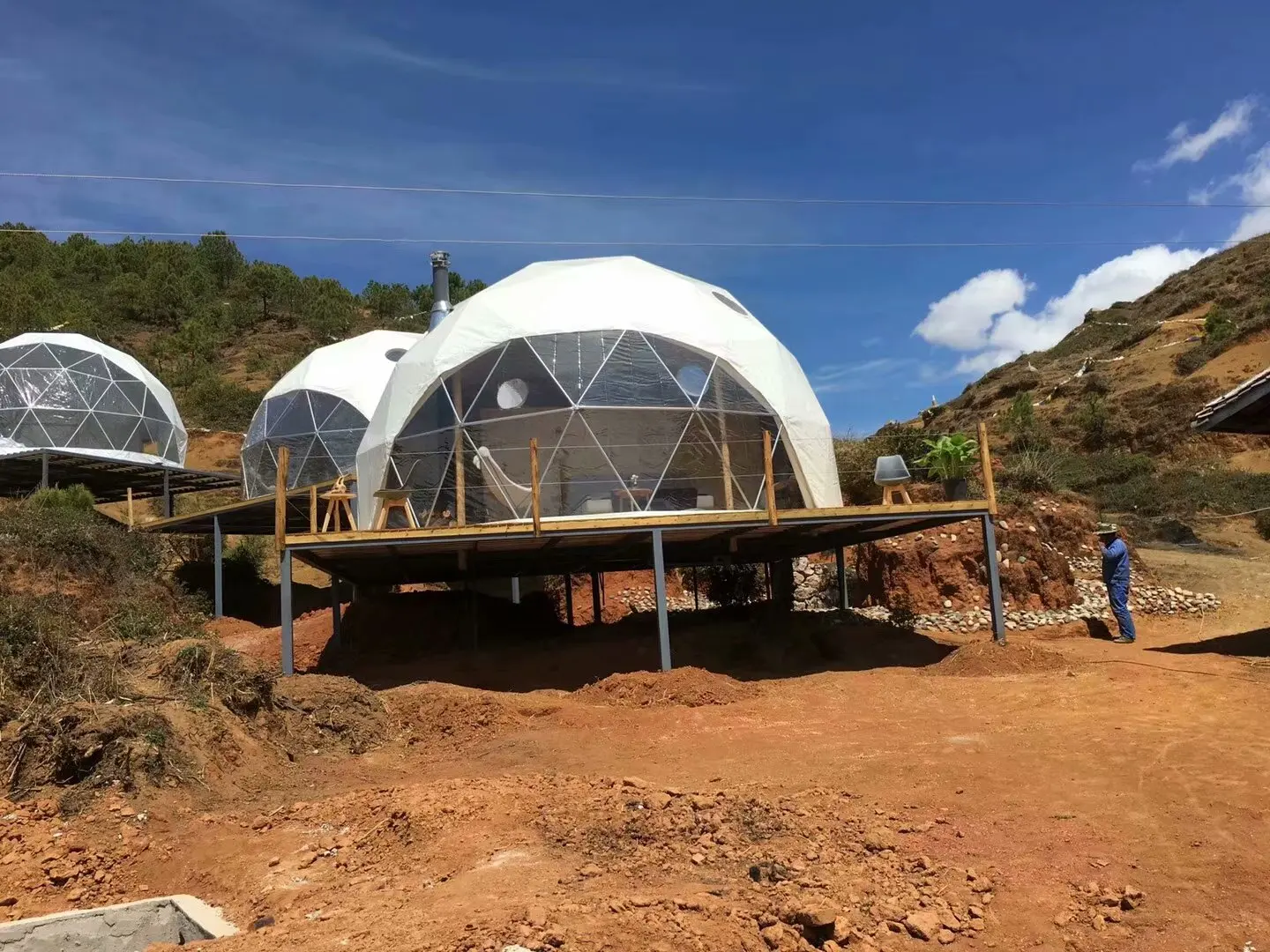 Luxury PVDF Outdoor Glamping Mountain Dome House Hotel Tent