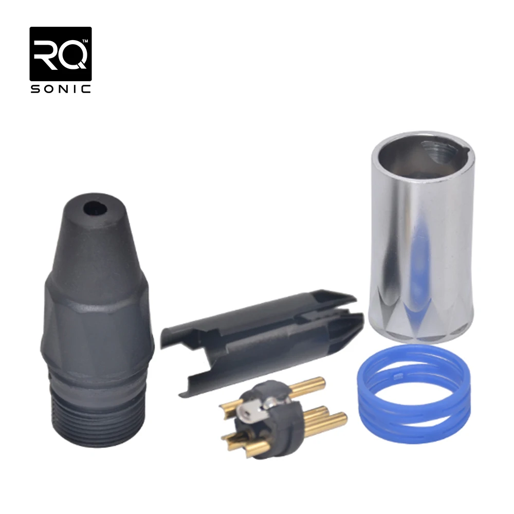 Male Waterproof XLR Connector XLR214G High Quality 3 Pin Audio & Video Golden Pins Zinc Alloy RQSONIC CN;ZHE 3P RJ45