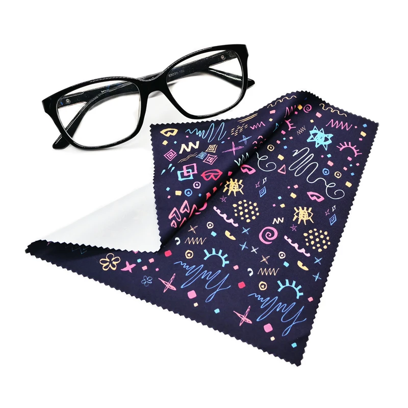 Custom Logo Printed Microfiber Cleaning Cloth For Eyeglasses
