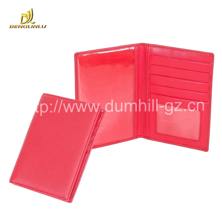 Custom Logo Personalized Sublimation Slim Travel Wallet Real Leather Visa Rfid Blocking Usa Passport Card Holder Cover