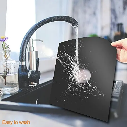 0.2mm 10 Pack Stovetop Liners Reusable Gas Range Protector Stove Burner Covers Protectors