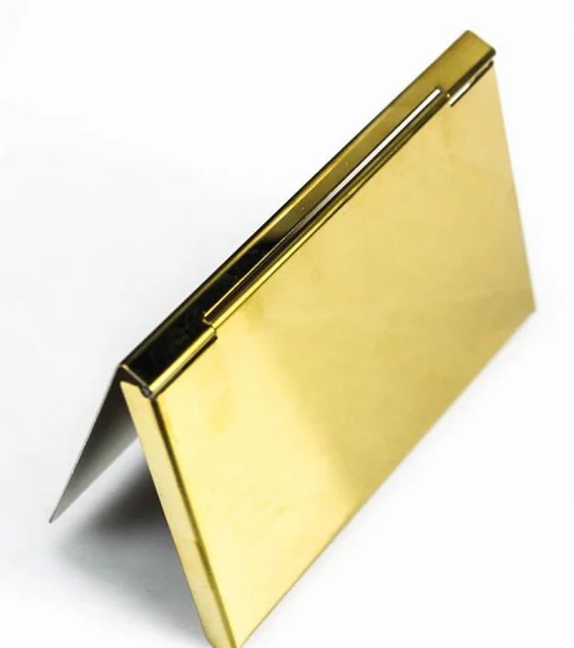 Luxury gold polished surface stainless steel metal credit card holder with engraving LOGO