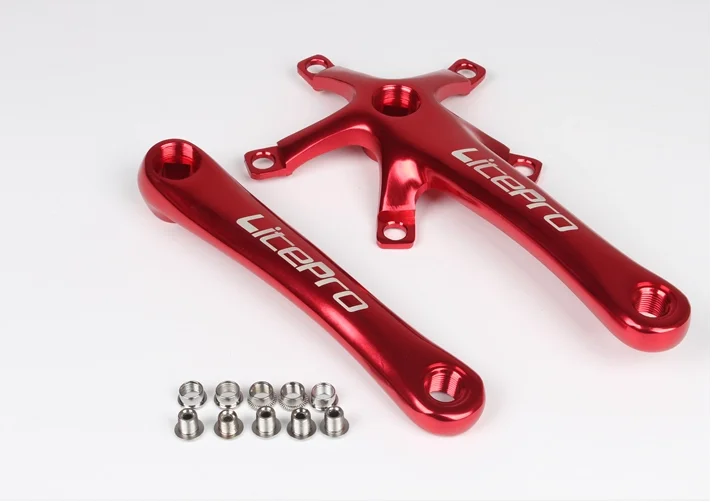 Litepro Bike Crank Folding Road Bike Crankset 170mm Crank Arm Square Crankset BCD Bike Parts Black, Red, Silver[free shipping]