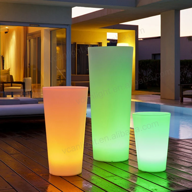 Led light rgb illuminated garden pots and planters