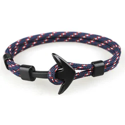 2019 Fashion Anchor Men Viking Charm Paracord Nylon Rope Anchor Bracelet