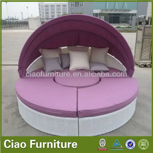 adults round beds rattan outdoor beds with canopy