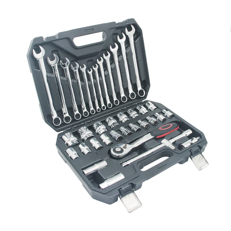 37pcs Mechanic Auto Kit hand Tool Set Metric Ratchet Torque Wrench Spanner Set
