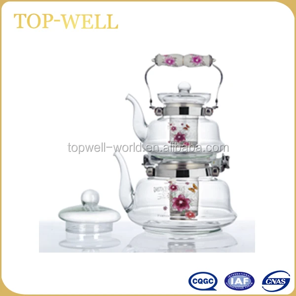 Steam jacketed kettle turkish double tea kettle SET 0.6+1.8L