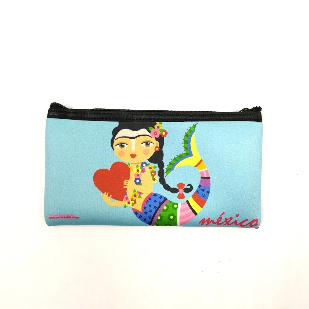 Custom Full Color Print Sublimation Neoprene Pencil Bag Pen Pouch Case