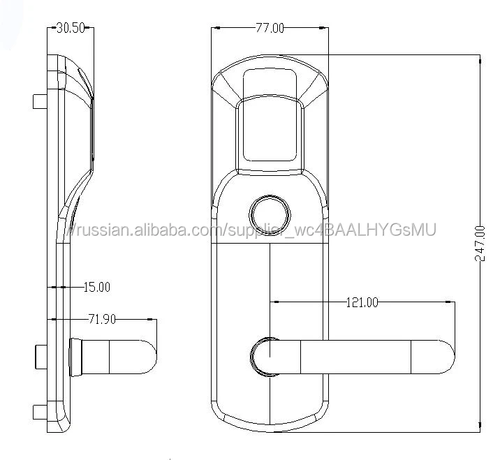 Free Software Zinc Alloy Security ID Card Digital RFID Door Lock