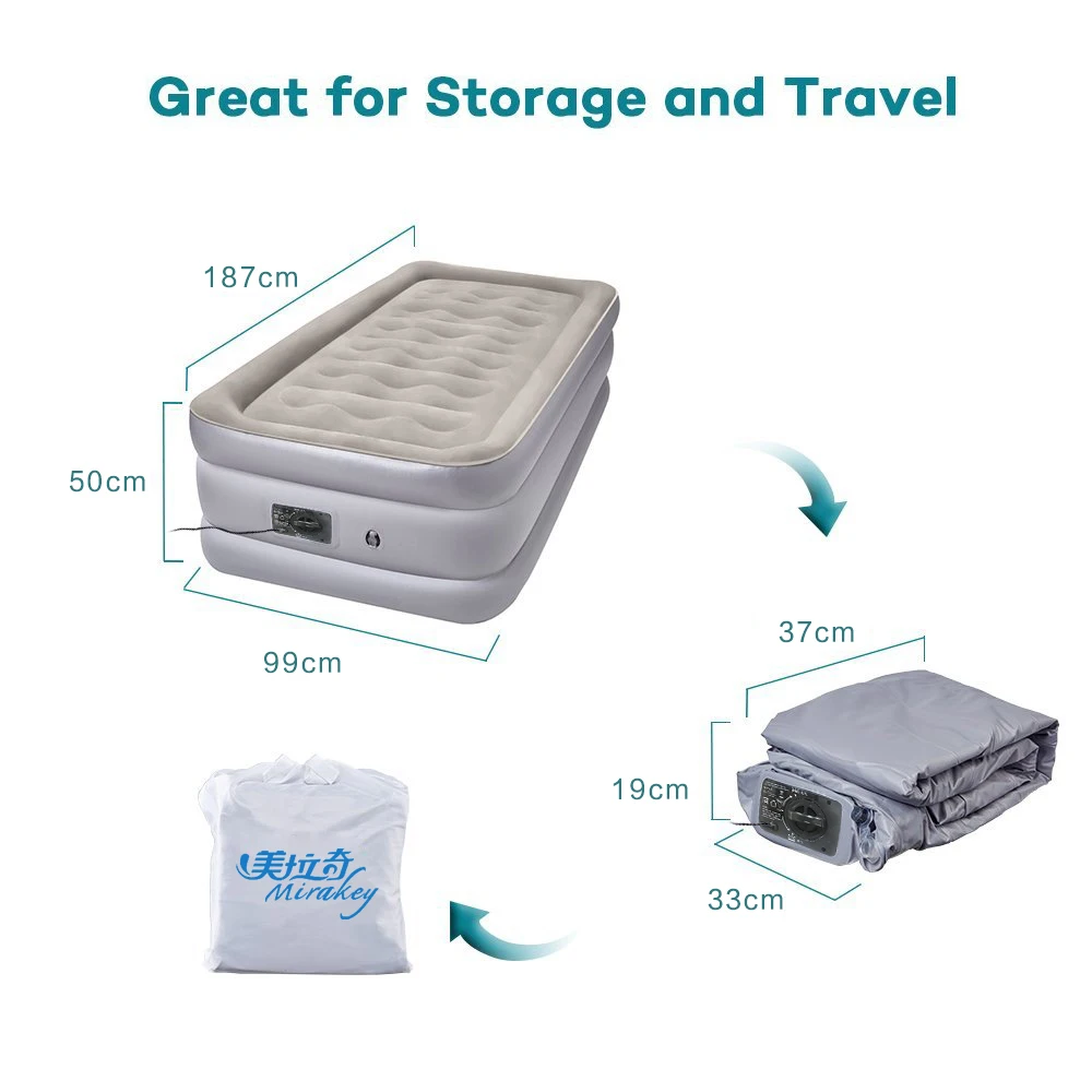 Mirakey Basic Raised Air Mattress airbed house use queen size custom air bed custom inflatable bed with electric pump