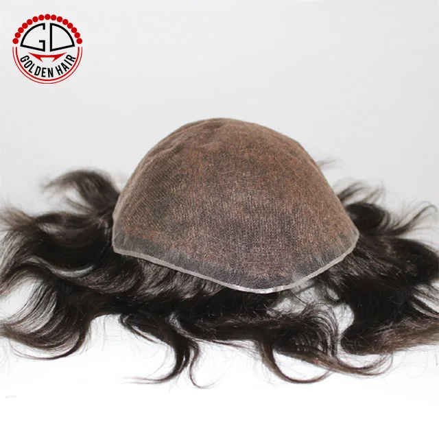 High Quality Sock Indian Human Hair Swiss Lace Base Mens Toupee