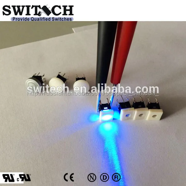 6x6x7.2 Contact Switch with Bule Indicator and Square Caps for Application Toys