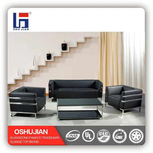 Oshujian living room Durable leather vip office couch waiting sofa set