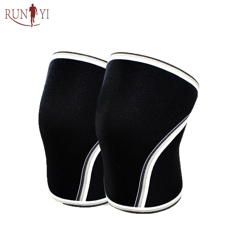 Seller Customized Anti-slip silicone strip SCR Neoprene 7mm Knee Sleeve Compression Knee Support for Weightlifting