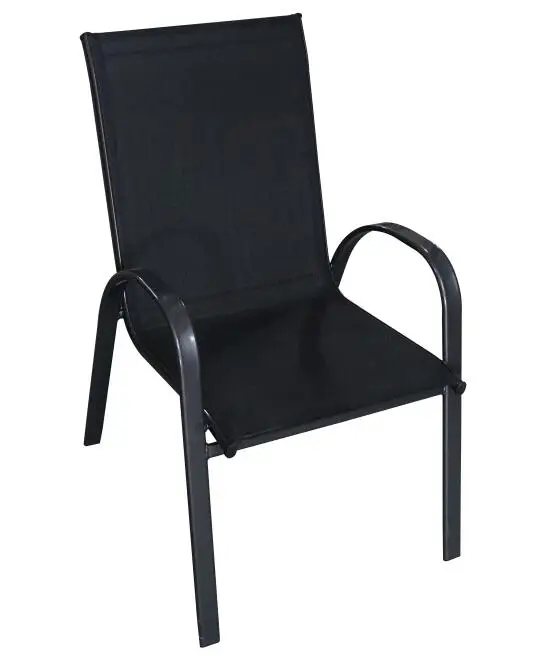 outdoor used cheap patio sling stacking steel chair textilener furniture