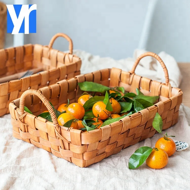 Eco friendly bread proofing  basket wooden fruit basket for organizing