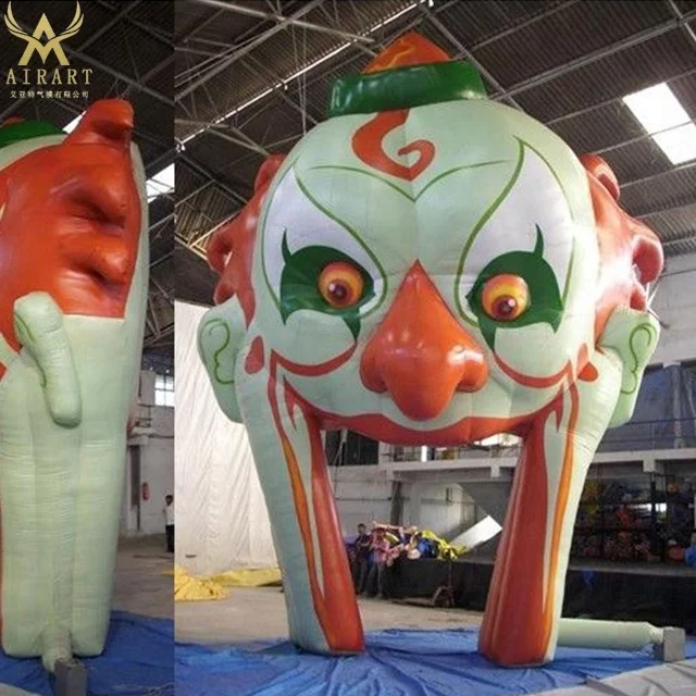 Страшный большой надувной цирковый клоун, туннель для украшения ворот на Хэллоуин