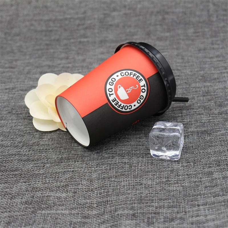
High quality disposable coffee cups 8oz logo printed paper hot coffee cup with lid 