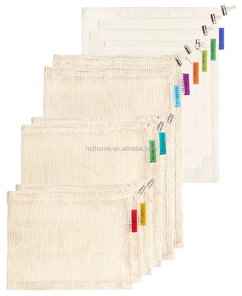 Reusable Mesh Bags Cotton Mesh Bag Net Organic Reusable Produce Bag