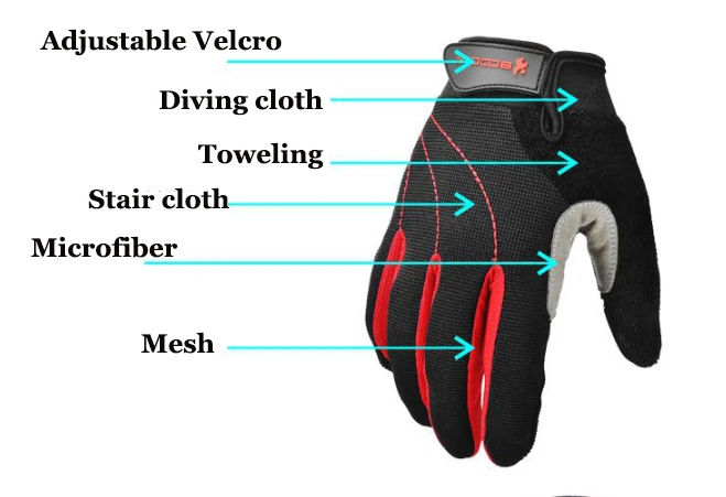 Cheap Winter Gloves Gel Palm Lycra Cycling Bike Gloves Damping Toweling Gloves