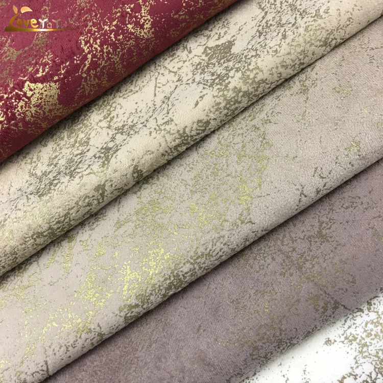 Специальный Печатный бархатный диван для обивки, китайский производитель микрофибры, ткань с фольгированным принтом