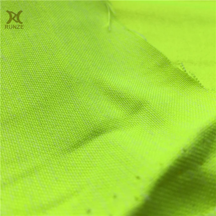 Heavyweight 80% Polyester 20% Cotton Blended Cotton Satin Fluorescent green Sports Vest Outdoor Wear TC Twill Fabric