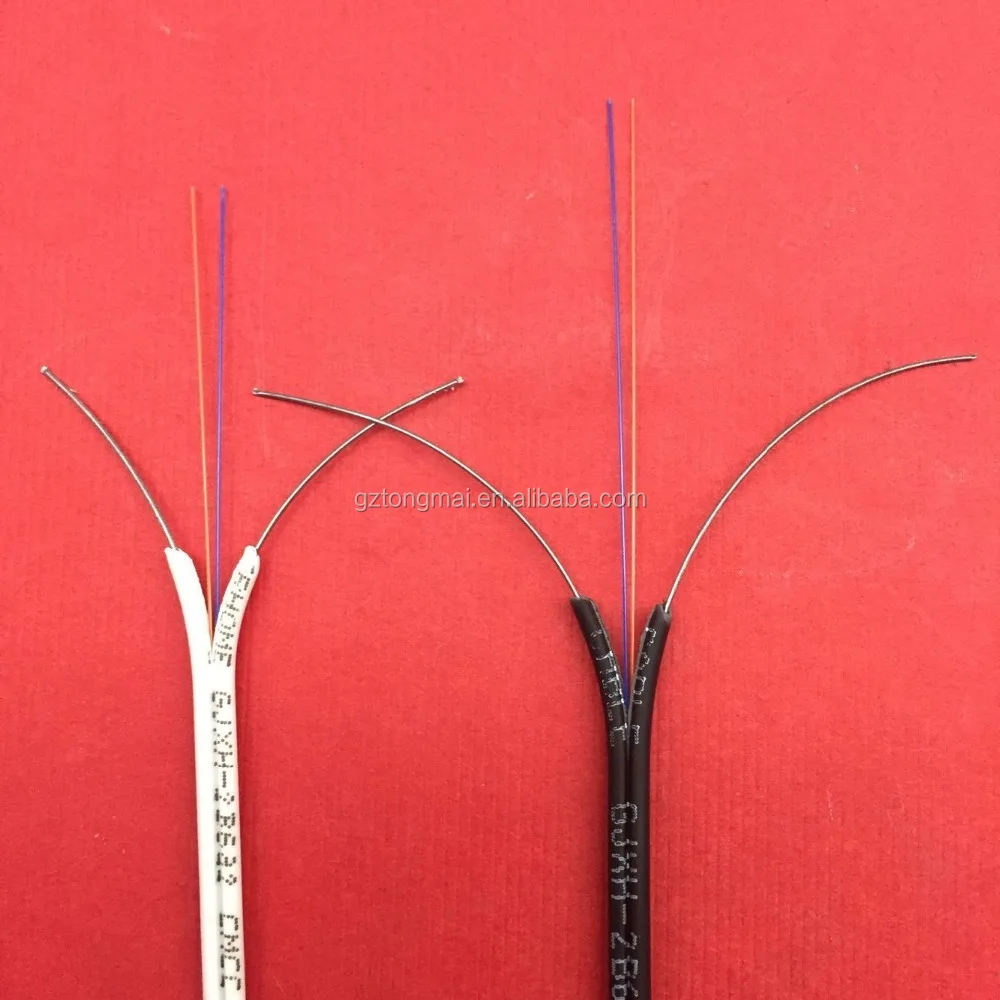 Ftth drop cable GJXH 2 core fiber optic cable G657A