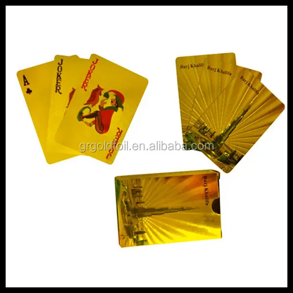 Hot sale Dubai playing cards, 24k gold embossing custom playing cards