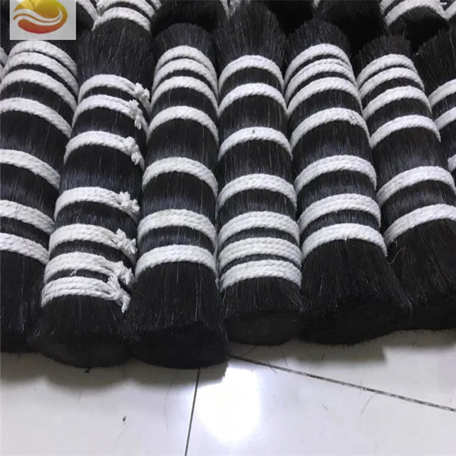 
Handmade Double Drawn Natural Black Horse Mane Hair Horse Tail Hair 