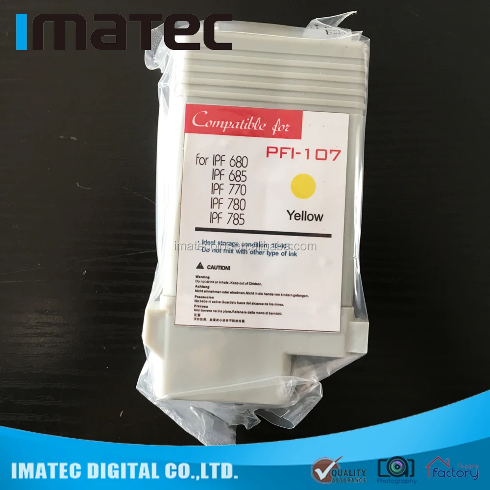 Compatible Full Refill PFI 107 Ink Cartridge for Canon iPF 770, 130ML for C M Y K MBK
