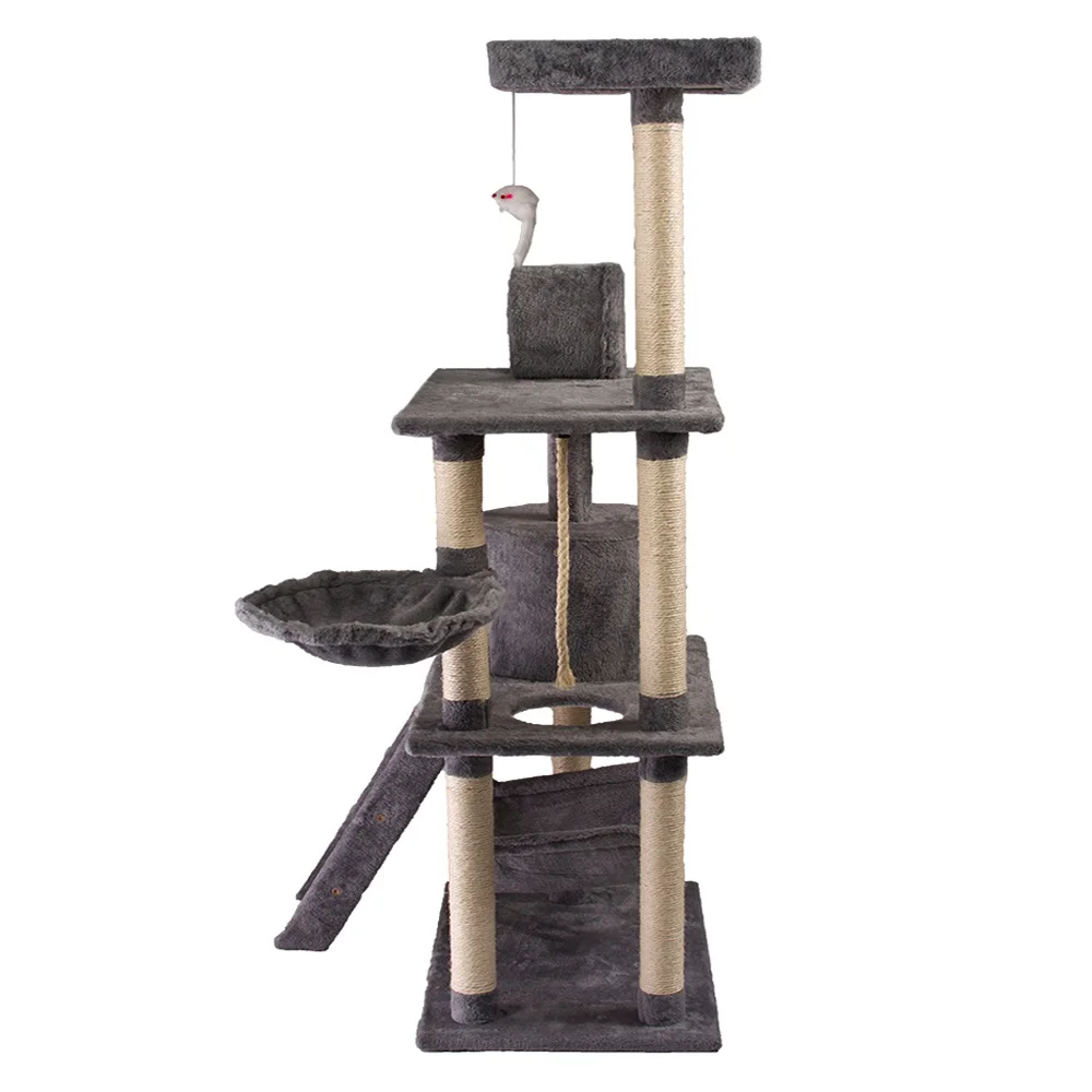 China Customized Design Plush Wooden Pet Condo Tower Supplier Furniture Factory Toys Cat Scratcher Tree House Tower