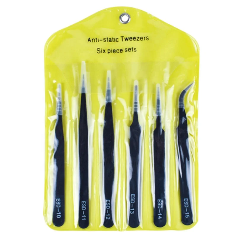  Недельные Портативные Инструменты для ремонта и поддержания точности набор карманных пинцетов ESD пинцет из нержавеющей стали